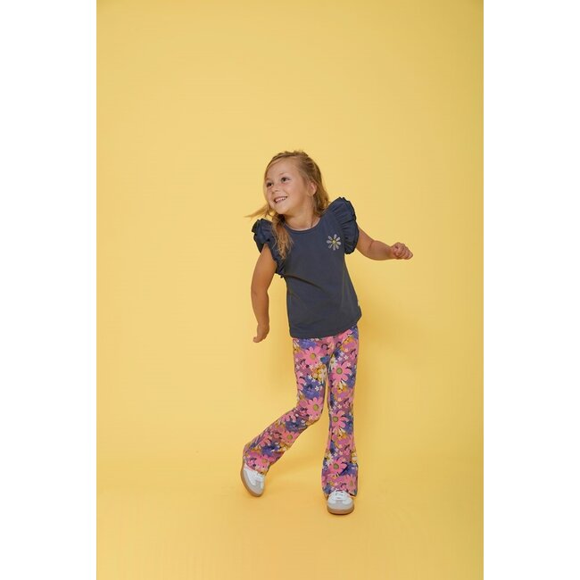 Jubel - Flared Broek AOP Roze - Rolling in to Spring