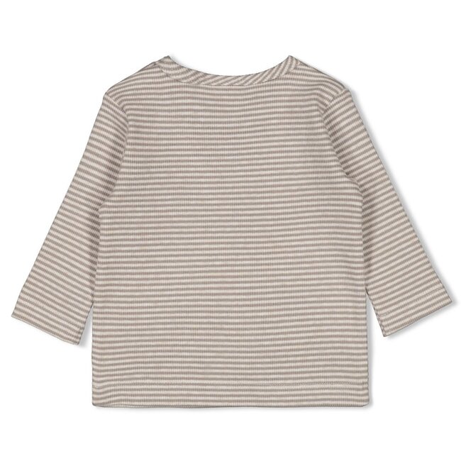 Feetje - Longsleeve Rib met Streep Grijs - Sea Sweeties