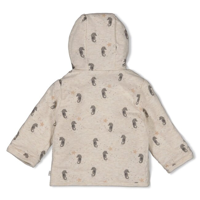 Feetje - Omkeerbaar Jasje met Capuchon AOP Offwhite Melange - Sea Sweeties