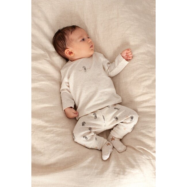 Feetje - Broek Rib AOP Offwhite Melange - Sea Sweeties