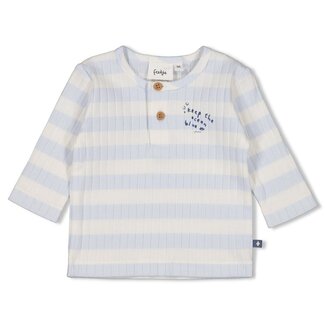Feetje Feetje - Longsleeve Rib met Streep Blauw - Blue Ocean