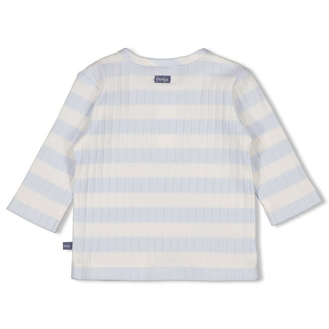 Feetje - Longsleeve Rib met Streep Blauw - Blue Ocean