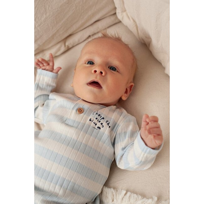 Feetje - Longsleeve Rib met Streep Blauw - Blue Ocean
