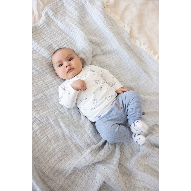 Feetje - Broek Rib Blauw Melange - Blue Ocean