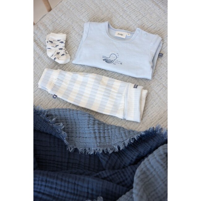 Feetje - Broek Rib met Streep Blauw - Blue Ocean