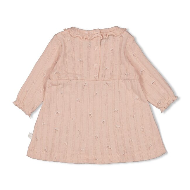 Feetje - Jurk Pointelle Rib AOP Lichtroze - Delicate Flower