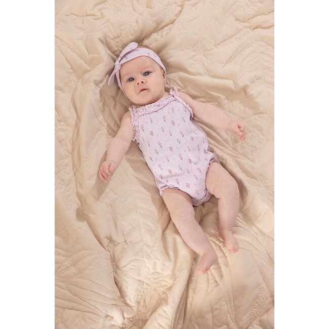 Feetje - Romper Pointelle Rib AOP Lila - Flower Ranch