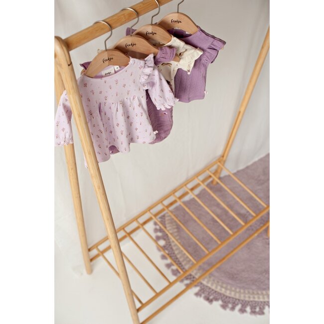 Feetje - Jurk Pointelle Rib AOP Lila - Flower Ranch