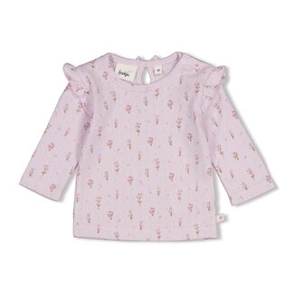 Feetje Feetje - Longsleeve Pointelle Rib AOP Lila - Flower Ranch