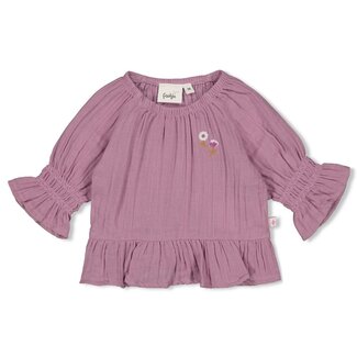 Feetje Feetje - Longsleeve Ruches Mousseline Violet - Flower Ranch