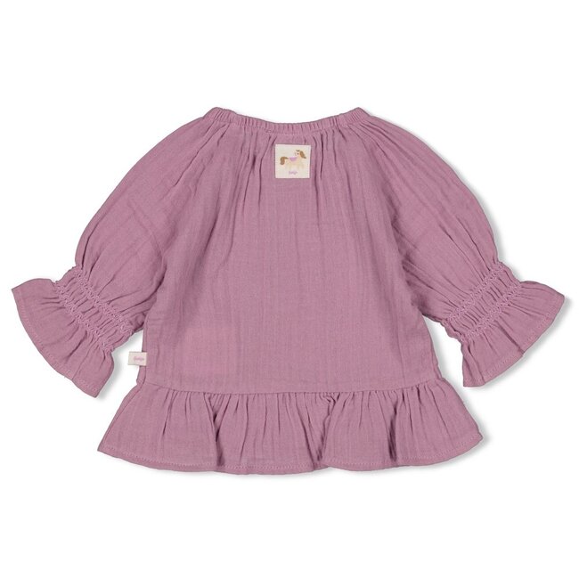 Feetje - Longsleeve Ruches Mousseline Violet - Flower Ranch