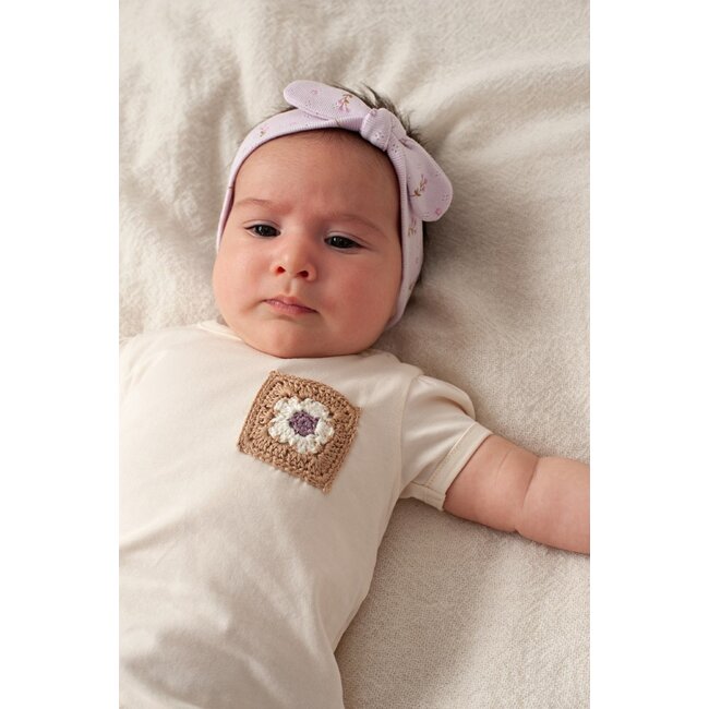 Feetje - T-shirt met Crochet Zakje Offwhite - Flower Ranch