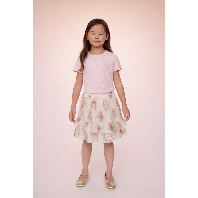 Le Chic - Ruffle Skirt Tamar - Off White Bouquet