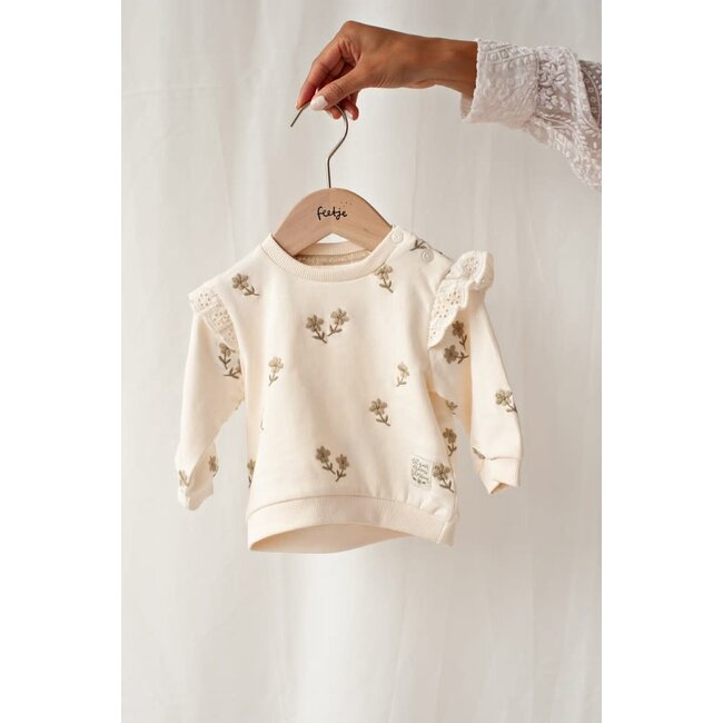 Feetje - Sweater AO Embroidery Relaxed Fit Offwhite - Let Your Dreams Blossom