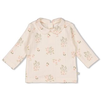 Feetje Feetje - Longsleeve Pointelle Rib AOP Offwhite - Let Your Dreams Blossom