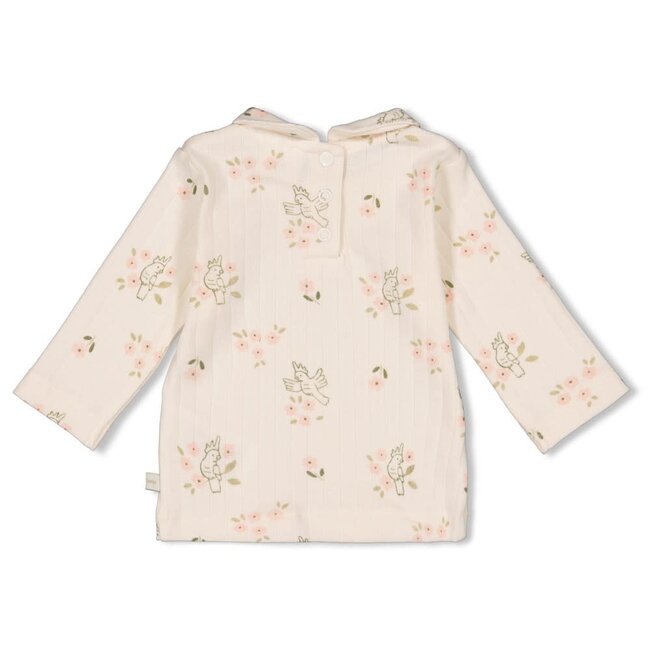 Feetje - Longsleeve Pointelle Rib AOP Offwhite - Let Your Dreams Blossom