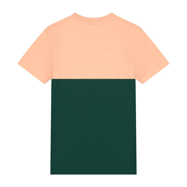 Skurk - T-shirt Thays - Colourblock Peach/Green