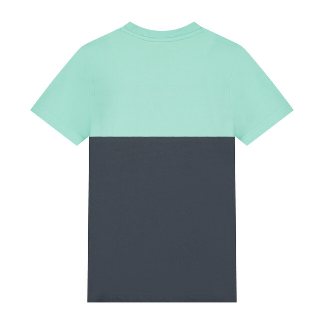 Skurk - T-shirt Thays - Colourblock Mint/Grey
