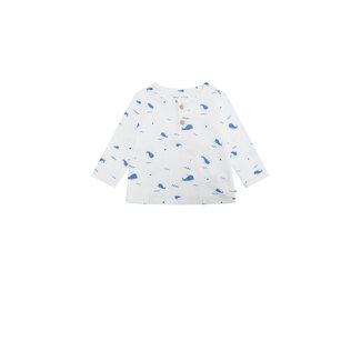 Petite Maison Petite Maison - Longsleeve with Placket Ko - AOP Blue Whale