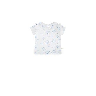 Petite Maison Petite Maison - T-shirt with Ruffle Detail Kayak - AOP Blue Shell