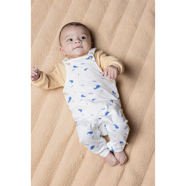 Petite Maison - Double Jersey Dungaree Silas - AOP Blue Whale