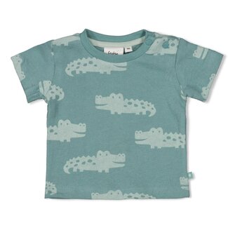 Feetje Feetje - T-shirt AOP Zeegroen - You Croc My World