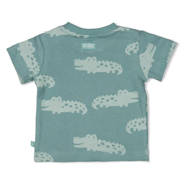 Feetje - T-shirt AOP Zeegroen - You Croc My World