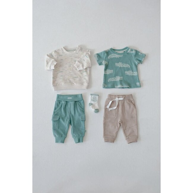 Feetje - T-shirt AOP Zeegroen - You Croc My World