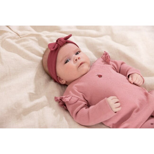 Feetje - Longsleeve Ajour Rib Roze - Ladybug