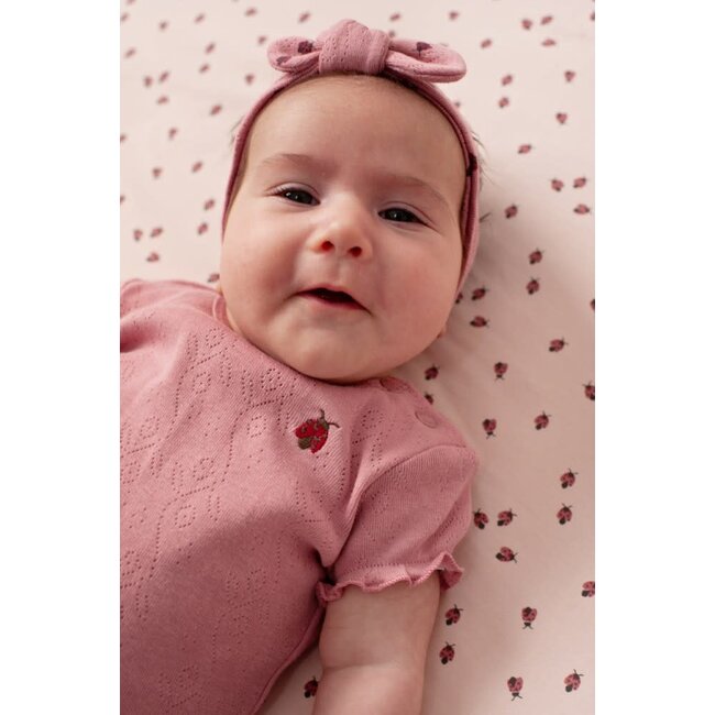 Feetje - T-shirt Ajour Rib Roze - Ladybug