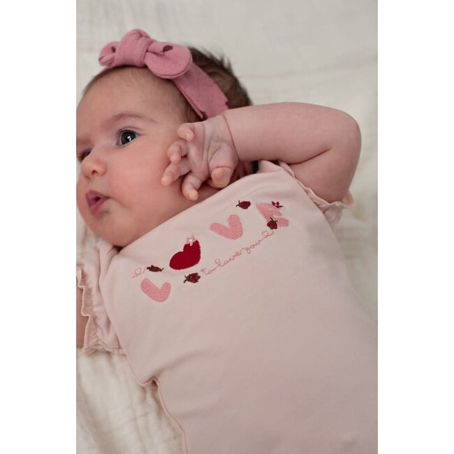 Feetje - Haarband Ajour Rib AOP Roze - Ladybug