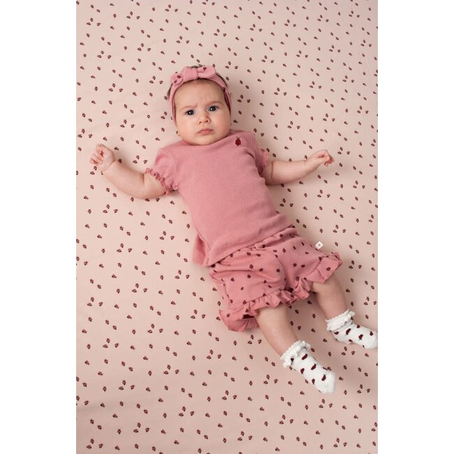 Feetje - Haarband Ajour Rib AOP Roze - Ladybug