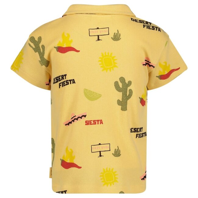 Sturdy - Polo AOP Wafelstructuur Geel - Desert Fiesta
