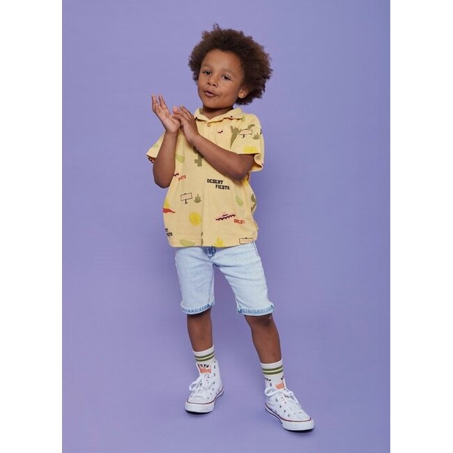 Sturdy - Polo AOP Wafelstructuur Geel - Desert Fiesta