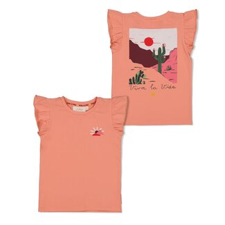 Jubel Jubel - T-shirt met Backprint Zalm - Salsa Sunset