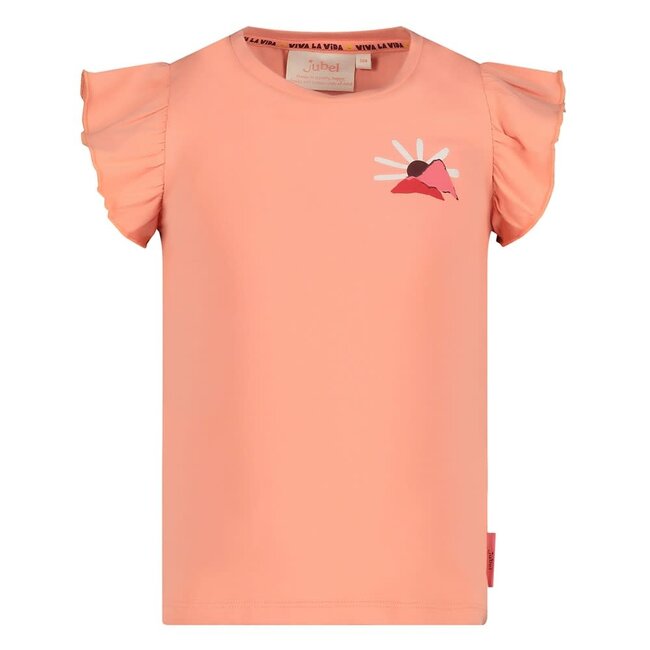 Jubel - T-shirt met Backprint Zalm - Salsa Sunset