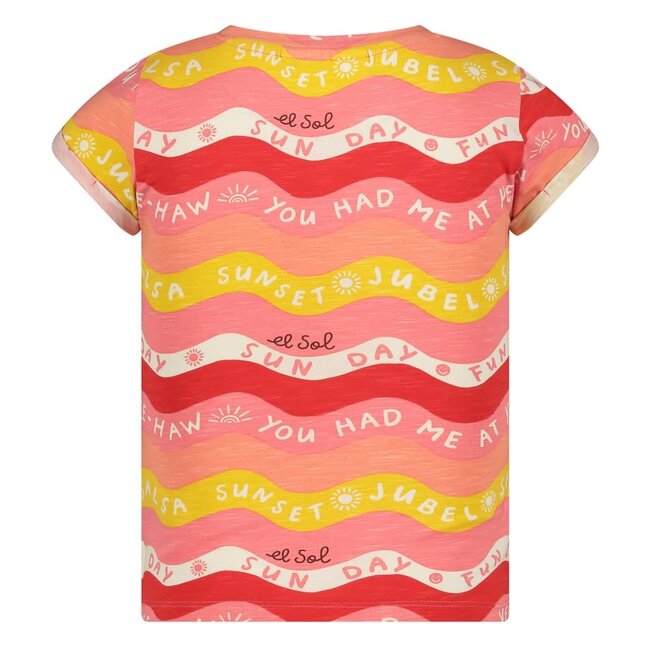 Jubel - T-shirt AOP Roze - Salsa Sunset
