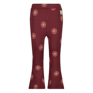 Jubel Jubel - Flared Broek AOP Bordeaux - Salsa Sunset