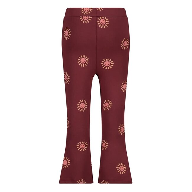 Jubel - Flared Broek AOP Bordeaux - Salsa Sunset