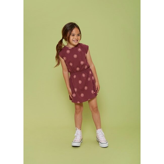 Jubel - Jurk AOP Bordeaux - Salsa Sunset