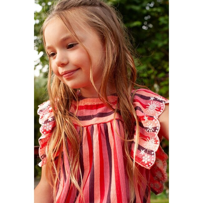 Jubel - Jurk Streep Zalm - Salsa Sunset