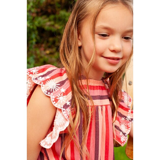 Jubel - Jurk Streep Zalm - Salsa Sunset