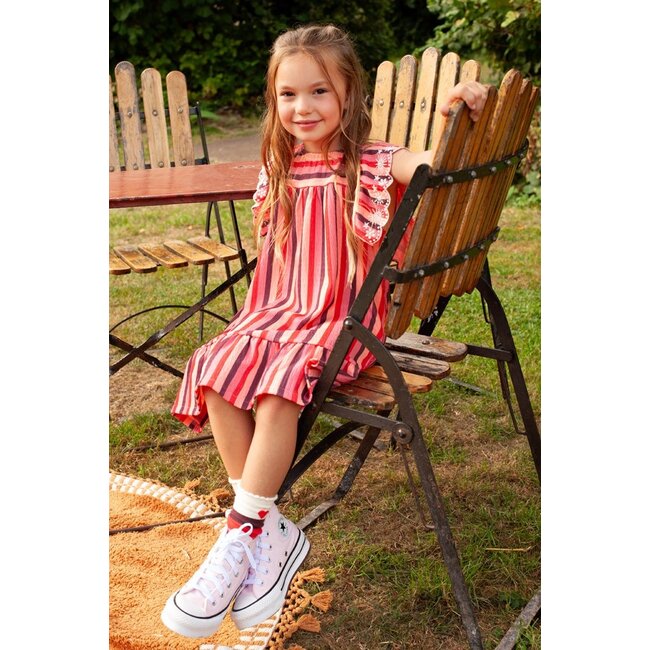 Jubel - Jurk Streep Zalm - Salsa Sunset