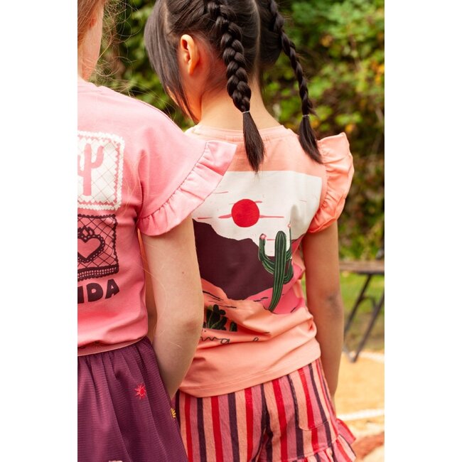 Jubel - T-shirt met Backprint Zalm - Salsa Sunset