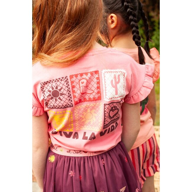 Jubel - T-shirt met Backprint Roze - Salsa Sunset