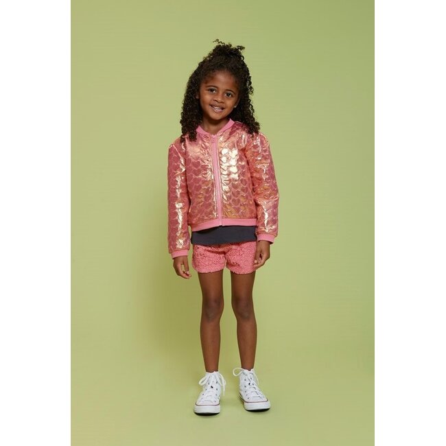 Jubel - Short met Crochetdetail Roze - Salsa Sunset