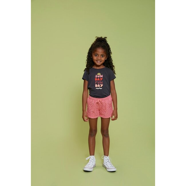 Jubel - Short met Crochetdetail Roze - Salsa Sunset