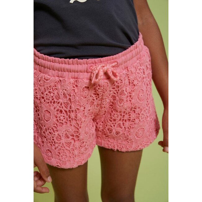 Jubel - Short met Crochetdetail Roze - Salsa Sunset