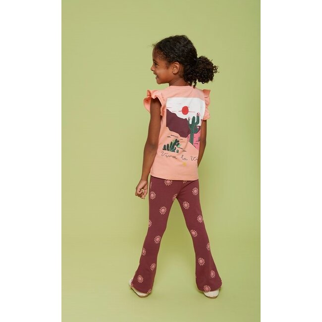 Jubel - Flared Broek AOP Bordeaux - Salsa Sunset