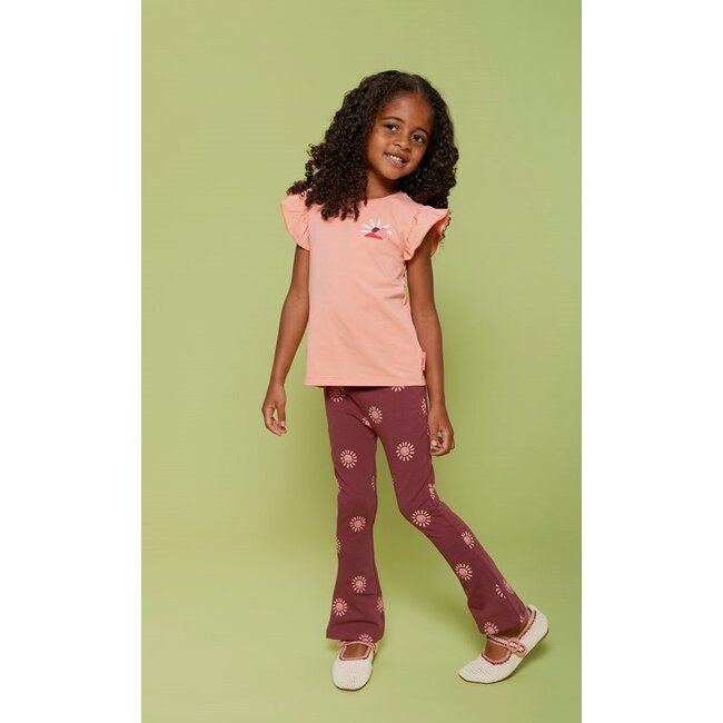 Jubel - Flared Broek AOP Bordeaux - Salsa Sunset